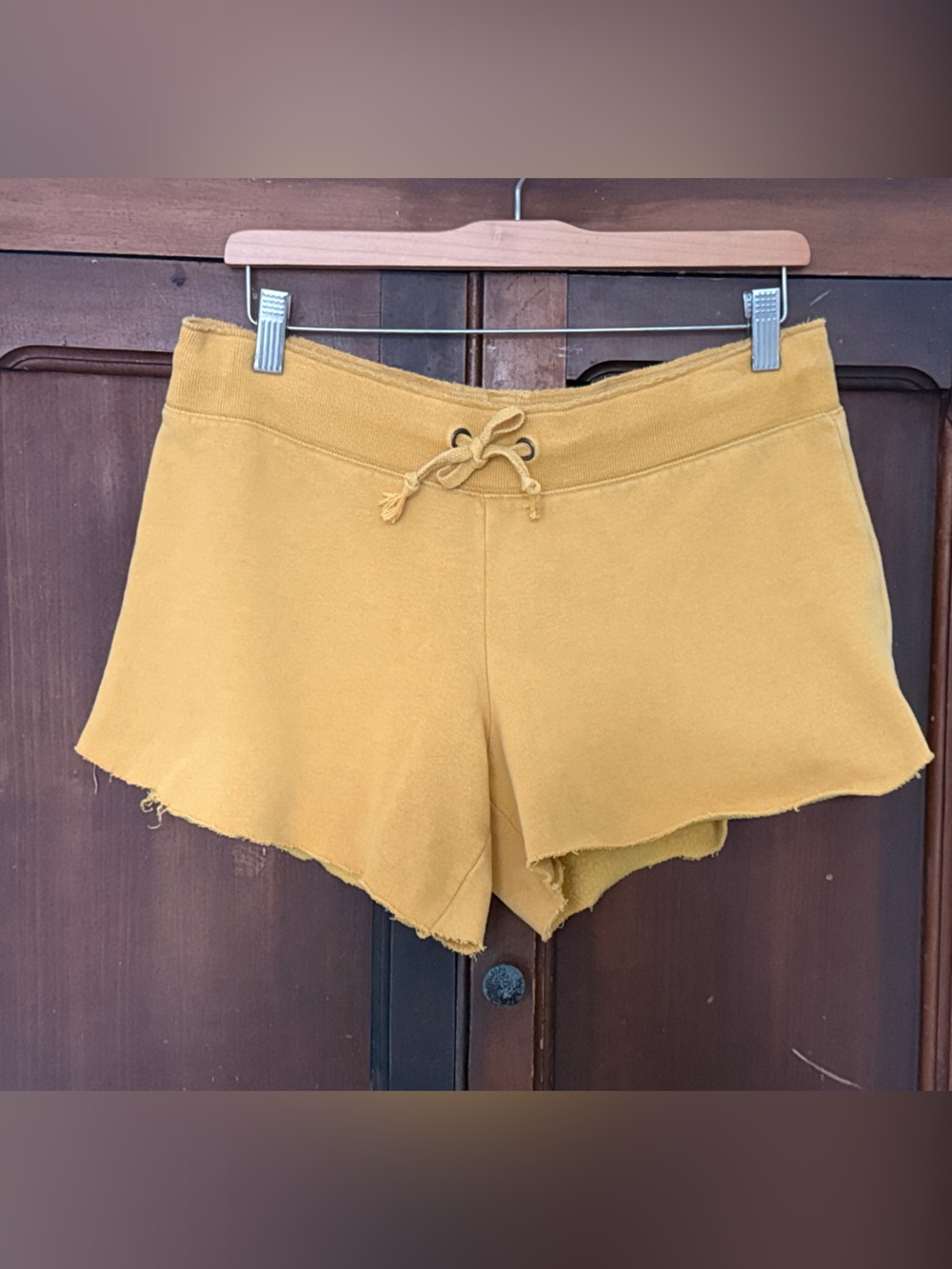 Mustard Yellow Athletic Shorts with Drawstring from Plush & Lush